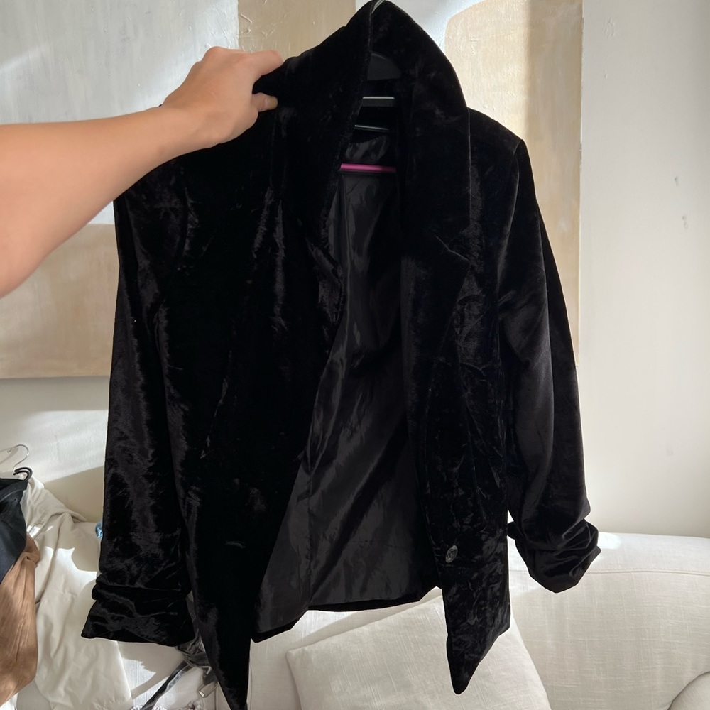 Black velvet blazer